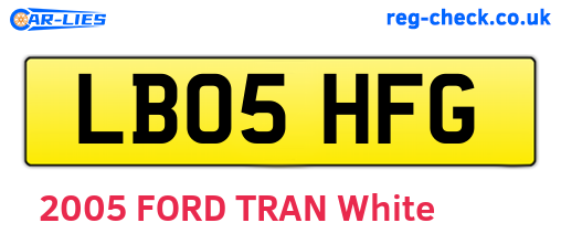 LB05HFG are the vehicle registration plates.