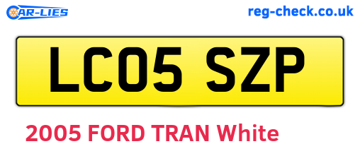 LC05SZP are the vehicle registration plates.