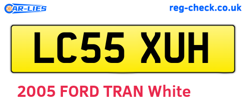 LC55XUH are the vehicle registration plates.