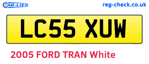 LC55XUW are the vehicle registration plates.
