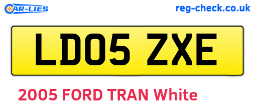 LD05ZXE are the vehicle registration plates.