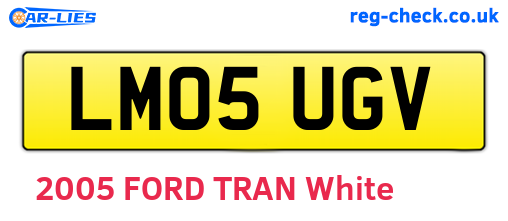 LM05UGV are the vehicle registration plates.