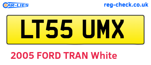 LT55UMX are the vehicle registration plates.