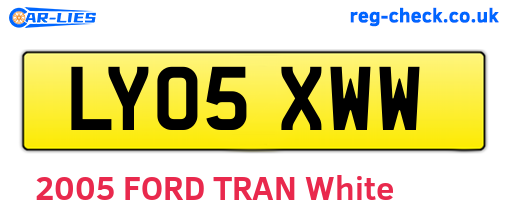 LY05XWW are the vehicle registration plates.