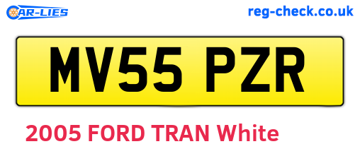 MV55PZR are the vehicle registration plates.