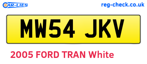MW54JKV are the vehicle registration plates.