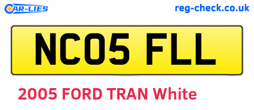 NC05FLL are the vehicle registration plates.
