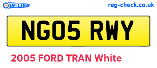 NG05RWY are the vehicle registration plates.