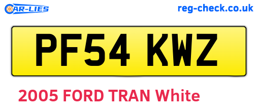 PF54KWZ are the vehicle registration plates.