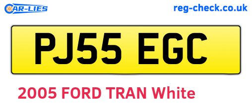 PJ55EGC are the vehicle registration plates.