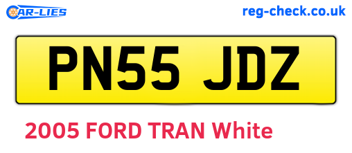 PN55JDZ are the vehicle registration plates.