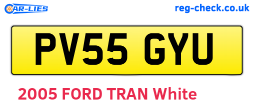 PV55GYU are the vehicle registration plates.