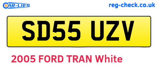 SD55UZV are the vehicle registration plates.