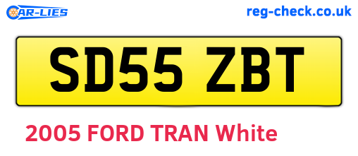 SD55ZBT are the vehicle registration plates.