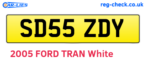 SD55ZDY are the vehicle registration plates.
