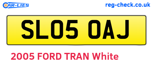SL05OAJ are the vehicle registration plates.
