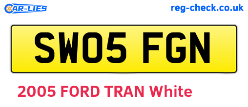 SW05FGN are the vehicle registration plates.