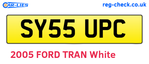 SY55UPC are the vehicle registration plates.