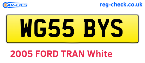WG55BYS are the vehicle registration plates.