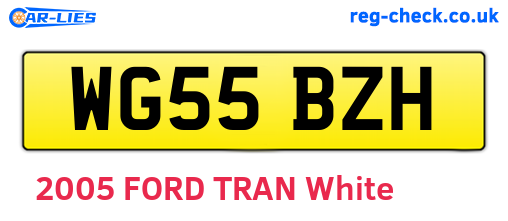 WG55BZH are the vehicle registration plates.