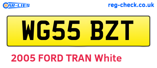 WG55BZT are the vehicle registration plates.