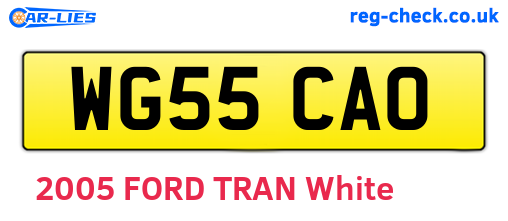 WG55CAO are the vehicle registration plates.