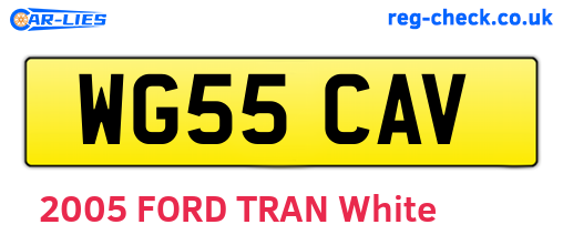 WG55CAV are the vehicle registration plates.