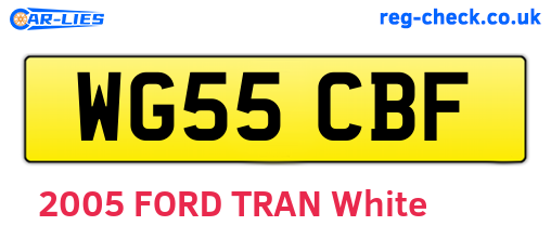 WG55CBF are the vehicle registration plates.