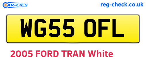 WG55OFL are the vehicle registration plates.