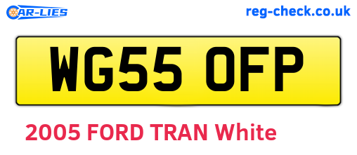 WG55OFP are the vehicle registration plates.