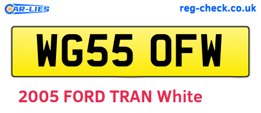 WG55OFW are the vehicle registration plates.