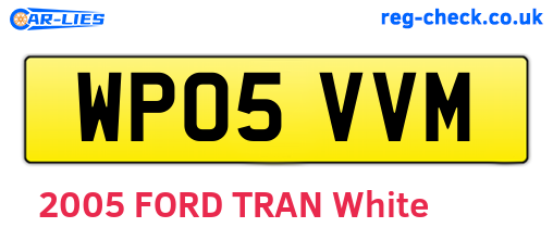 WP05VVM are the vehicle registration plates.