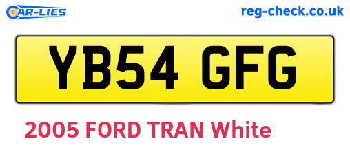 YB54GFG are the vehicle registration plates.