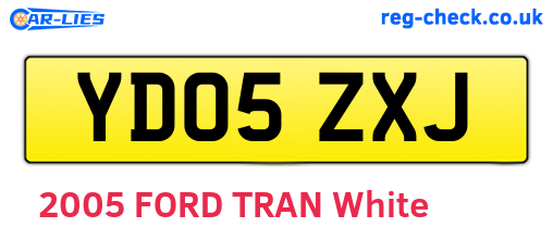 YD05ZXJ are the vehicle registration plates.