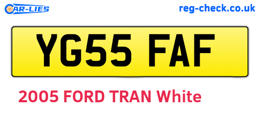 YG55FAF are the vehicle registration plates.
