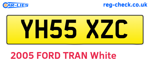 YH55XZC are the vehicle registration plates.
