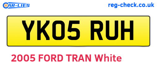 YK05RUH are the vehicle registration plates.