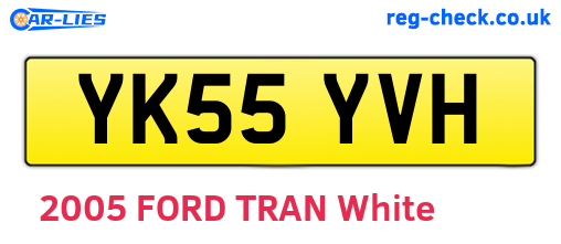 YK55YVH are the vehicle registration plates.