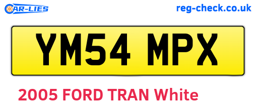 YM54MPX are the vehicle registration plates.