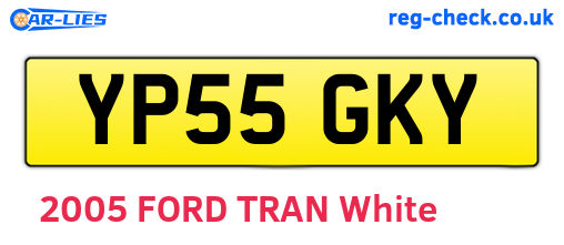 YP55GKY are the vehicle registration plates.