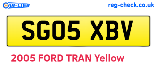 SG05XBV are the vehicle registration plates.