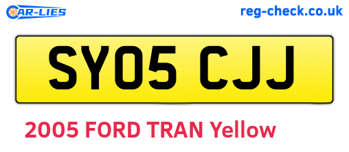 SY05CJJ are the vehicle registration plates.