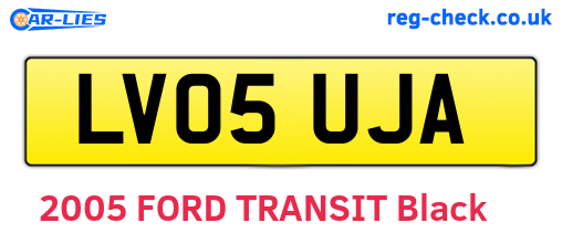 LV05UJA are the vehicle registration plates.