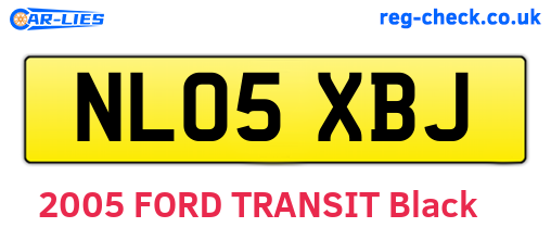 NL05XBJ are the vehicle registration plates.