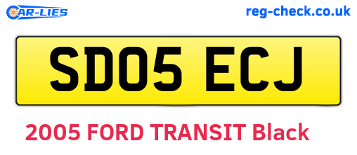 SD05ECJ are the vehicle registration plates.