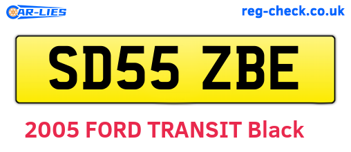 SD55ZBE are the vehicle registration plates.