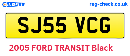 SJ55VCG are the vehicle registration plates.