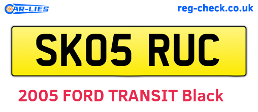 SK05RUC are the vehicle registration plates.