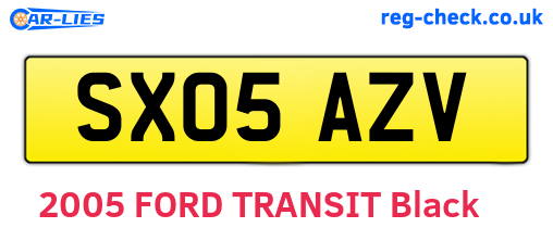 SX05AZV are the vehicle registration plates.