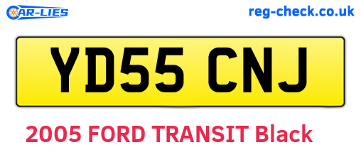 YD55CNJ are the vehicle registration plates.